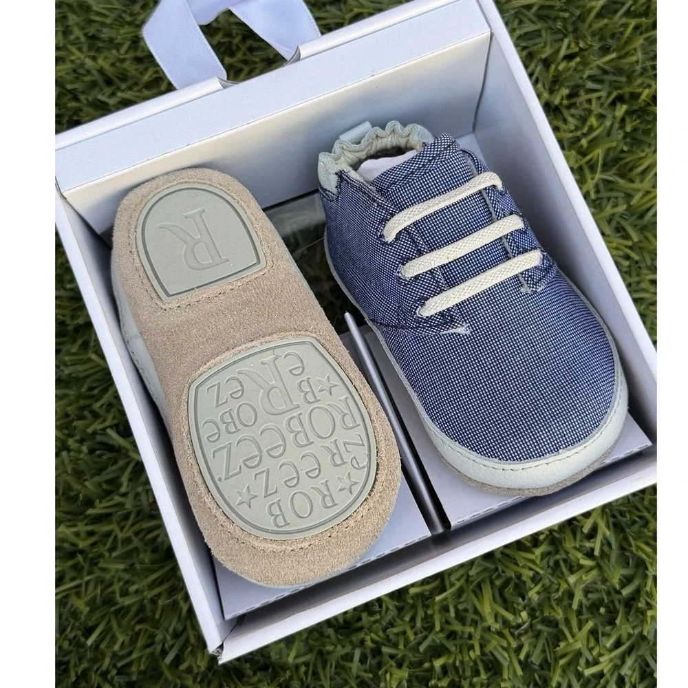 Robeez Infant Shoes‎ Steven Low Top Denim 6-9M
